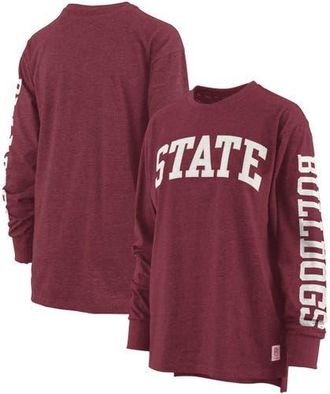 Pressbox Womens Pressbox Maroon Mississippi State Bulldogs Two-Hit Canyon Long Sleeve T-Shirt at Nordstrom, Size X-Large