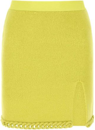 Bottega Veneta Acid Green Wool Mini Skirt