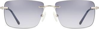 SmartBuy Collection Rectangle Rimless Plastic Mens Sunglasses Gunmetal Size 55 - Free Lenses - SmartBuy Collection