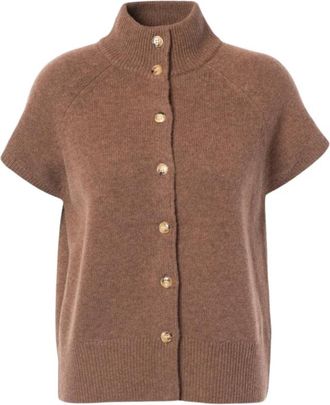 Jcsophie Rose Ellen Gilet - Dames - Vesten - Bruin - L - Wol - Truien & Vesten