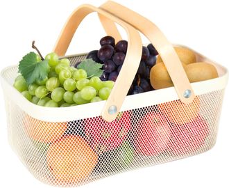 No Brand Cesta De Cosecha Para El Jard&iacute;n, Hermosa Cesta De Cosecha Para Verduras, Pr&aacute;ctica Cesta De Metal Con Asa, Uso En El Ba&ntilde;o