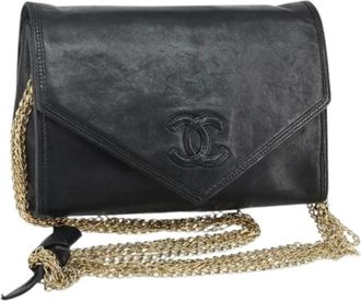 Chanel Pre-owned Vintage Cross Body Bag - Dames - Vintage Schoudertas - Zwart - ONE Size - Leer - Vintage