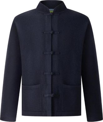 Shanghai Tang Vest met geknoopte knoop - Blauw