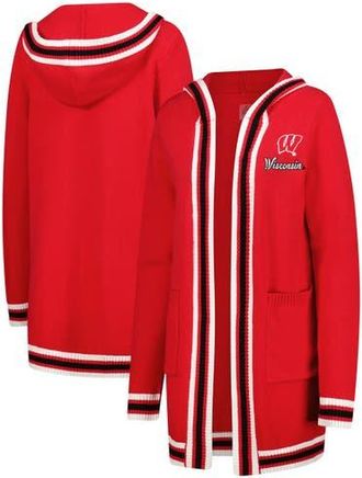 Gameday Couture Womens Gameday Couture Red Wisconsin Badgers Tri-Blend Rounded Stripe Cardigan at Nordstrom, Size Medium
