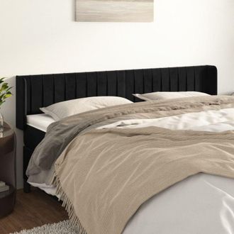 vidaXL Testiera ad Orecchio Nera 203x16x78/88 cm in Velluto - Vidaxl