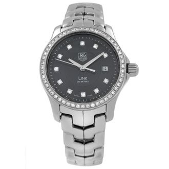 Tag Heuer Pre-owned Tag Heuer Link Quartz Diamond Black Dial Ladies Watch WJF131A