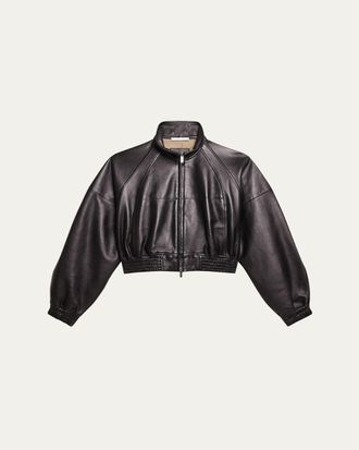 Helmut Lang Leather Bomber Jacket