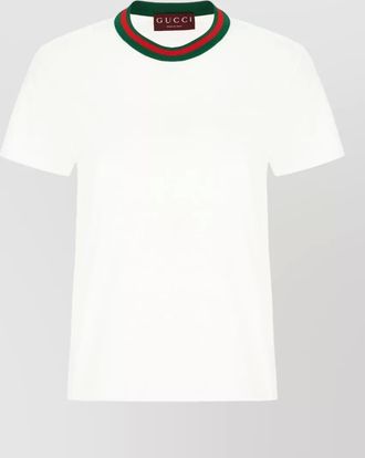Gucci cotton t shirt short sleeves contrast collar