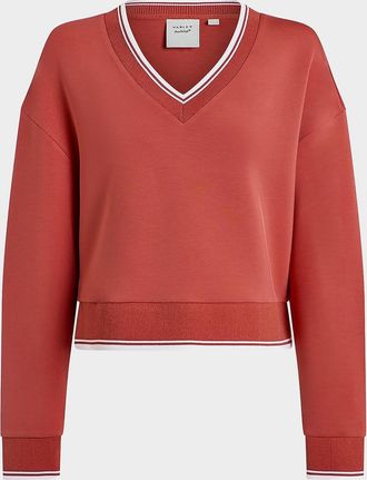 Varley Blithe DoubleSoft Striped-Trim Sweatshirt