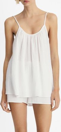 Mango Cotton Gauze Camisole in White at Nordstrom, Size Large