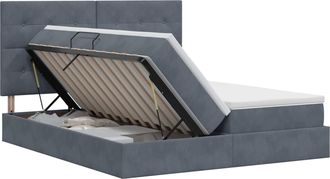vidaXL Cama Con Almacenamiento Gris Oscuro 180 X 200 Cm Terciopelo Vidaxl
