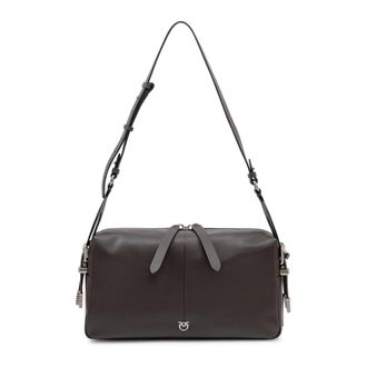 Pinko 24 Classic New Biker - Dames - Schoudertassen - Grijs - ONE Size - Leer - Tassen