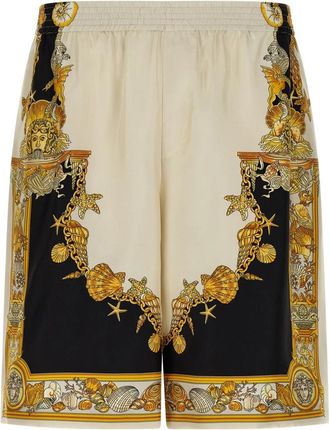 Versace Coral Theatre Silk Shorts - Heren - Korte Broeken - Veelkleurig - L - Korte Broeken
