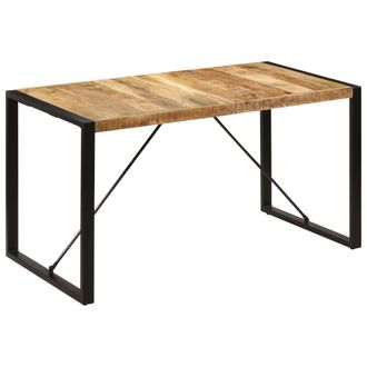 Berkfield Home Dining Table 140x70x75 cm Solid Mango Wood in Brown | Size: 140 x 70 x 75 cm