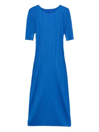Pleats Please Issey Miyake Monthly Color: August geplooide midi-jurk - Blauw