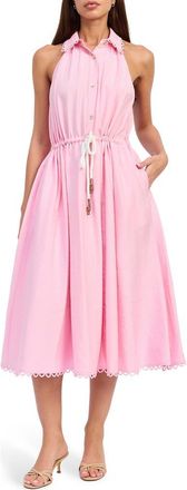 En Saison Brynn Belted Sleeveless Midi Dress in Pink at Nordstrom, Size X-Small