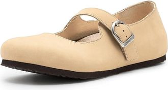 Birkenstock Santa Clarita Womens Flat Shoes Sandcastle : EU 41 (US Womens 10-10.5) Narrow, Leather
