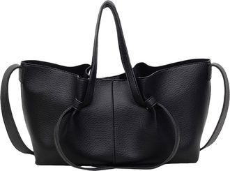 Generic ETOYA PU Leather Shoulder Bag Large Tote Bag Trendy Sling Bag Commute Handbag (Black)