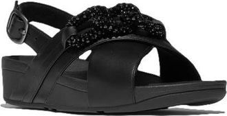 FitFlop Lulu Beaded Chain Back Strap Sandals in Black at Nordstrom, Size 11