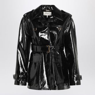 Chloé Chloé Black Glossy Cotton Canvas Jacke
