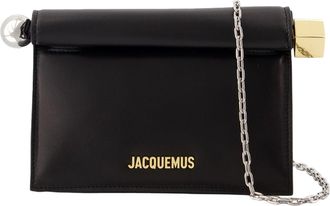 Jacquemus La Petite Pochette Rond Carr&eacute; - Jacquemus - Leather - Black