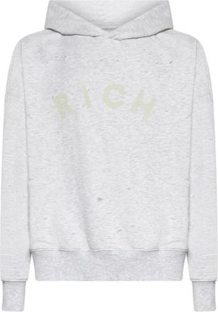 John Richmond Hoodie met Letterprint aan de Voorkant - Heren - Hoodies - Wit - M - Hoodies & sweatvesten