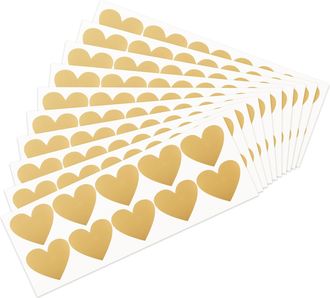 OEM Pegatinas De Corazones Para Rascar, 60x70 Mm, Color Dorado, 100 Unidades