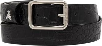 Patrizia Pepe Leren riem met krokodillenmotief - Dames - Accessoires - Zwart - Maat: S Leer