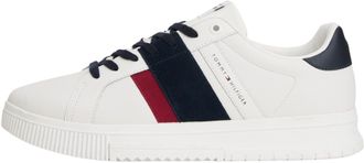 Tommy Hilfiger Mens Leather Supercup CupsoleTrainers, White (Ecru), 7
