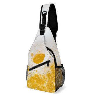 Generic Beer Bubbles Unisex Shoulder Bags Casual Crossbody Chest Bag Sling Backpack for Hiking Cycling Travel