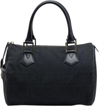 Fendi Pre-owned Boston Bag - Dames - Vintage Handtas - Zwart - ONE Size - Leer - Vintage