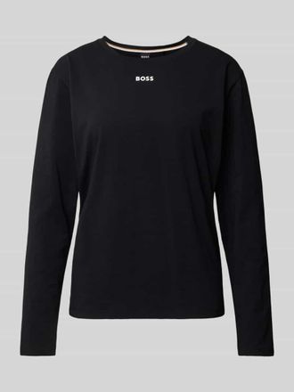 HUGO BOSS Longsleeve mit Label-Print in Black, Größe XL