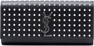 Saint Laurent Pre-owned Saint Laurent Grain De Poudre Classic Monogram Studded Clutch BCI332643A.0114
