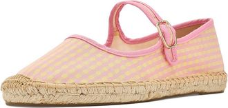 Soludos Vichy Mary Jane Espadrille Womens Flat Shoes Pink/Yellow : EU 40 (US Womens 9-9.5) B - Medium, Textile