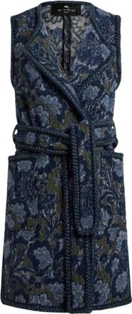 Etro Floral Gilet met Ceintuur - Dames - Bodywarmers - Blauw - XS - Jassen