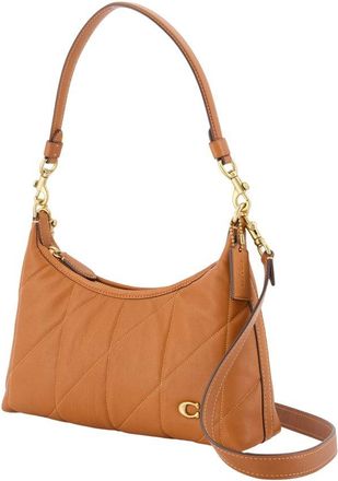 Coach Womens Quilted Leather Shoulder Bag Brown Cowhide