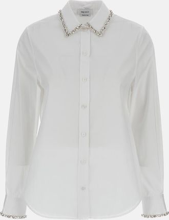 Alexander McQueen Camicia Bianca Con Cristalli