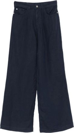 Emporio Armani Wide Jeans, female, Blue, Size: W26 J14 Regular-fit Linen Trousers