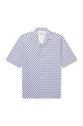 Officine G&eacute;n&eacute;rale Eren Camp-Collar Striped Cotton Shirt