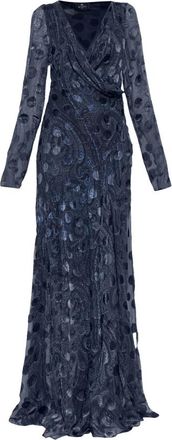 Etro Patroon Maxi Jurk - Dames - Jurken - Blauw - Maat: S Zijde