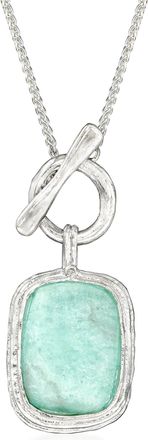 Ross-Simons Roman Glass Toggle Necklace in Sterling Silver