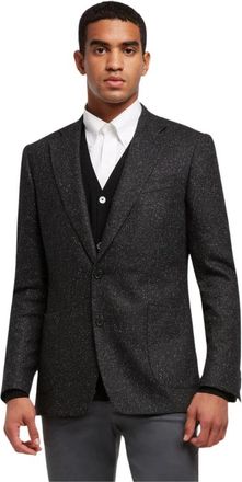 Brooks Brothers Stretch Virgin Wool en Zijde-mix Sportjas - Heren - Blazers - Zwart - 3XL - Wol - Jassen
