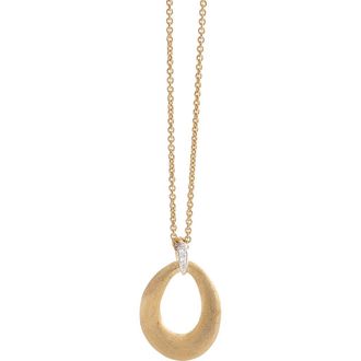 Marco Bicego Lucia 18K Yellow Gold & Diamond Loop Pendant Necklace in White Gold/Yellow God at Nordstrom, Size 16.5