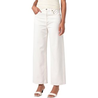 A Gold E Ren High Waist Wide Leg Jeans in Fortune Cookie (Natural) at Nordstrom, Size 33