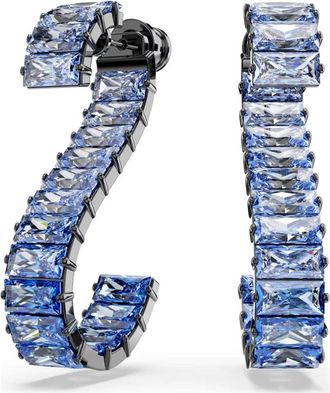 Swarovski Matrix Baguette Drop Earrings - Dames - Oorbellen - Blauw - ONE Size - Accessoires