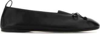 Miu Miu Black Leather Ballet Flats
