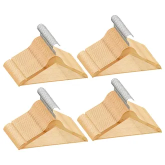 vidaXL Juego De Perchas Para Ropa 100 Uds Antideslizantes Madera Dura Vidaxl