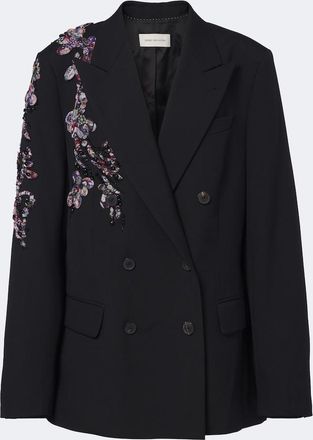Dries Van Noten Embellished double-breasted wool blazer