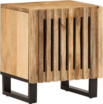 vidaXL Mesita De Noche De Madera Maciza De Mango Rugosa 40x34x46 Cm Vidaxl