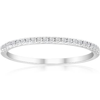 Pompeii3 1/5ct Diamond Wedding Band 10K White Gold Size Selectable